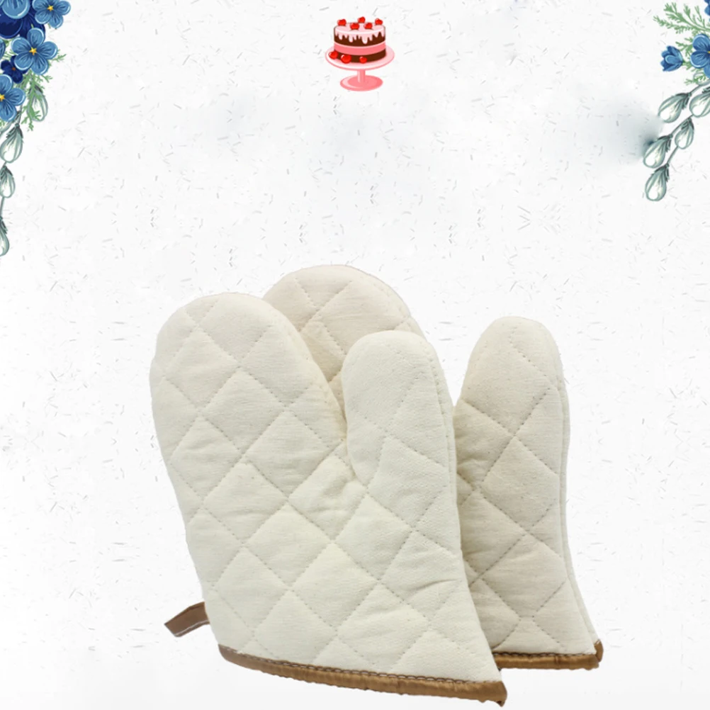 

2pcs Oven Gloves Heat-resistant Kitchen Baking Anti-Scald Oven Gloves Microwave Comfortable Glove
