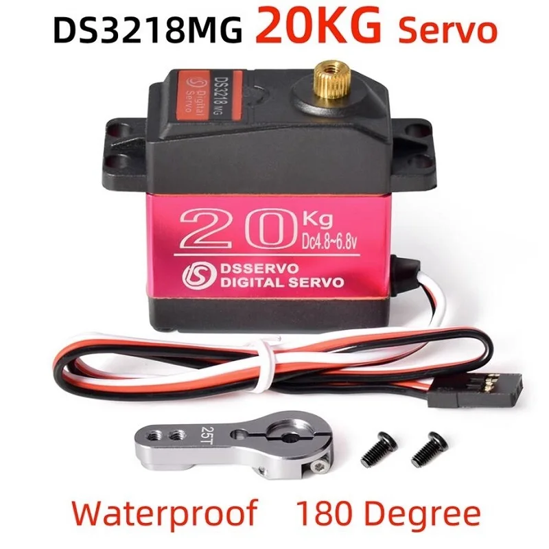 DS3218 Waterproof Servo with Metal Gear DS3218MG 20KG 180° 270° Digital Servo for 1/8 1/10 Scale RC Cars