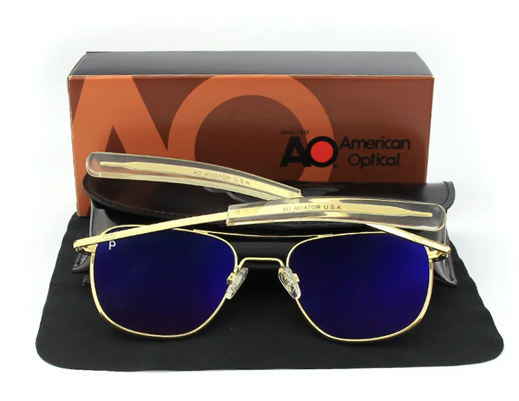 Ao Sonnenbrille Mann amerikanische Armee Militär Luftfahrt Pilot polarisierte Sonnenbrille Frau Luxusmarke Vintage Metall Titan Rahmen – Detail 14
