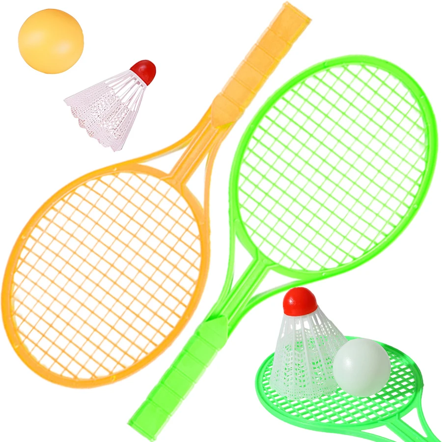

2pcs Mini Badminton Racket & 1pc Badminton 1pc Table Tennis Two Person Interactive Universal Sports Game Birthday Gifts
