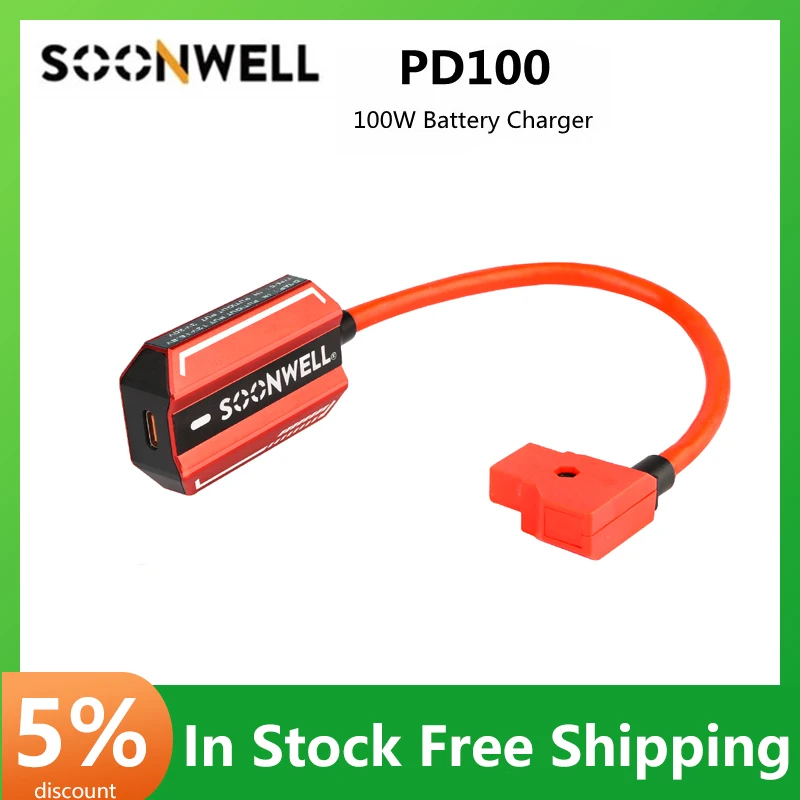 Soonwell PD100W Type-C Super High-Power Quick Charger with D-tap Port Suitable for SOONWELL B-98V V-Mount Battery