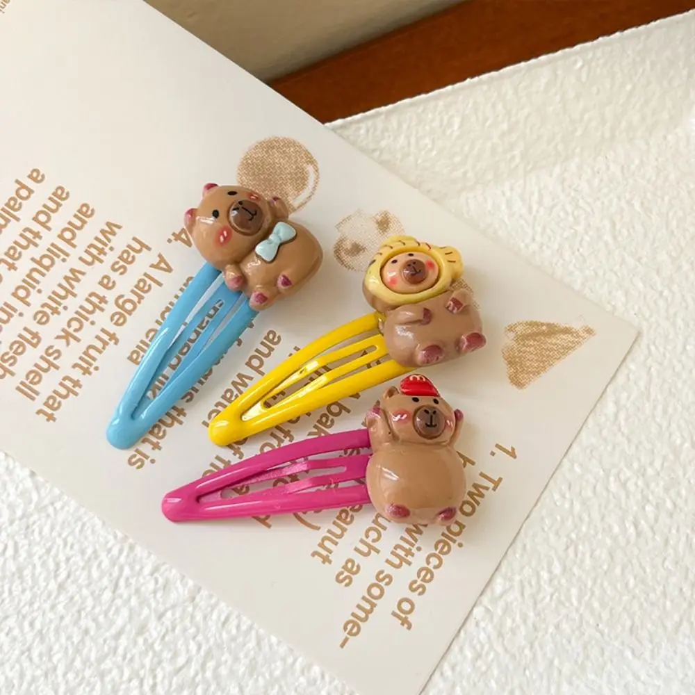 Sweet Resin Capybara Hair Clip Cartoon Bang Clip Capybara Hairpin Duckbill Clip Hair Accessorie Animal Barrettes Baby