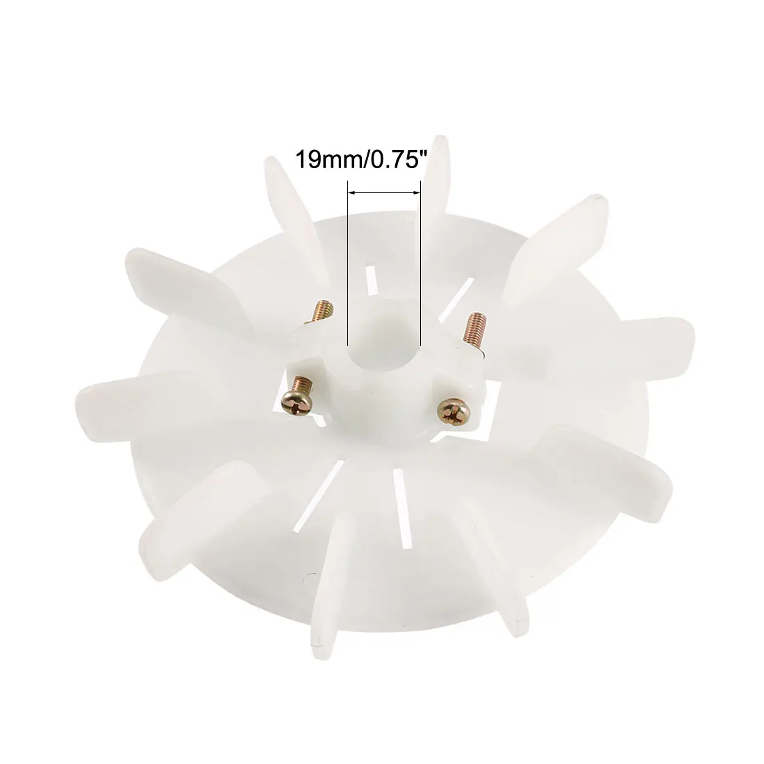 1Pcs 158*19mm Motor Fan Blade Round Shaft Replacement White Plastic 10 Impeller Motor Fan Vane for Heat Dissipation Water Pump