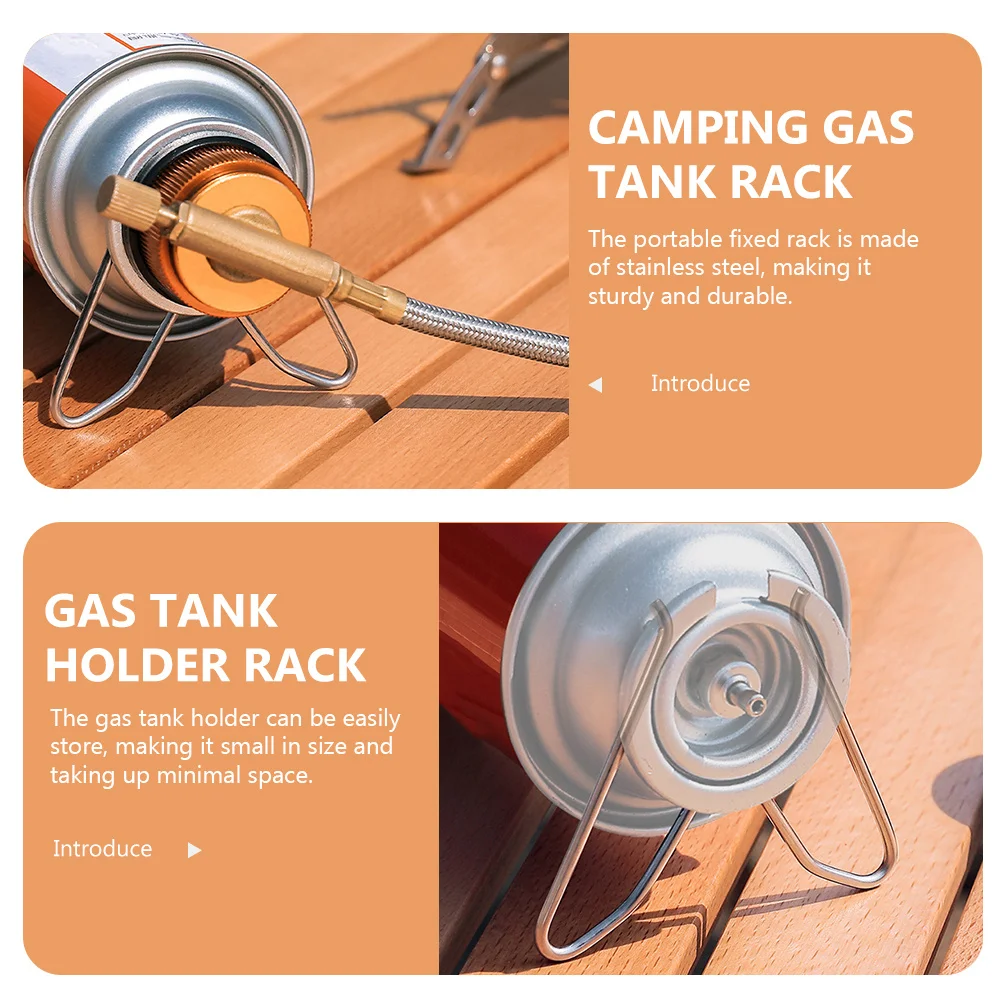 

4Pcs Camping Gas Tank Rack Stainless Steel Propane Tank Holder Outdoor Portable Small Gas Cylinder Fixation Bracket