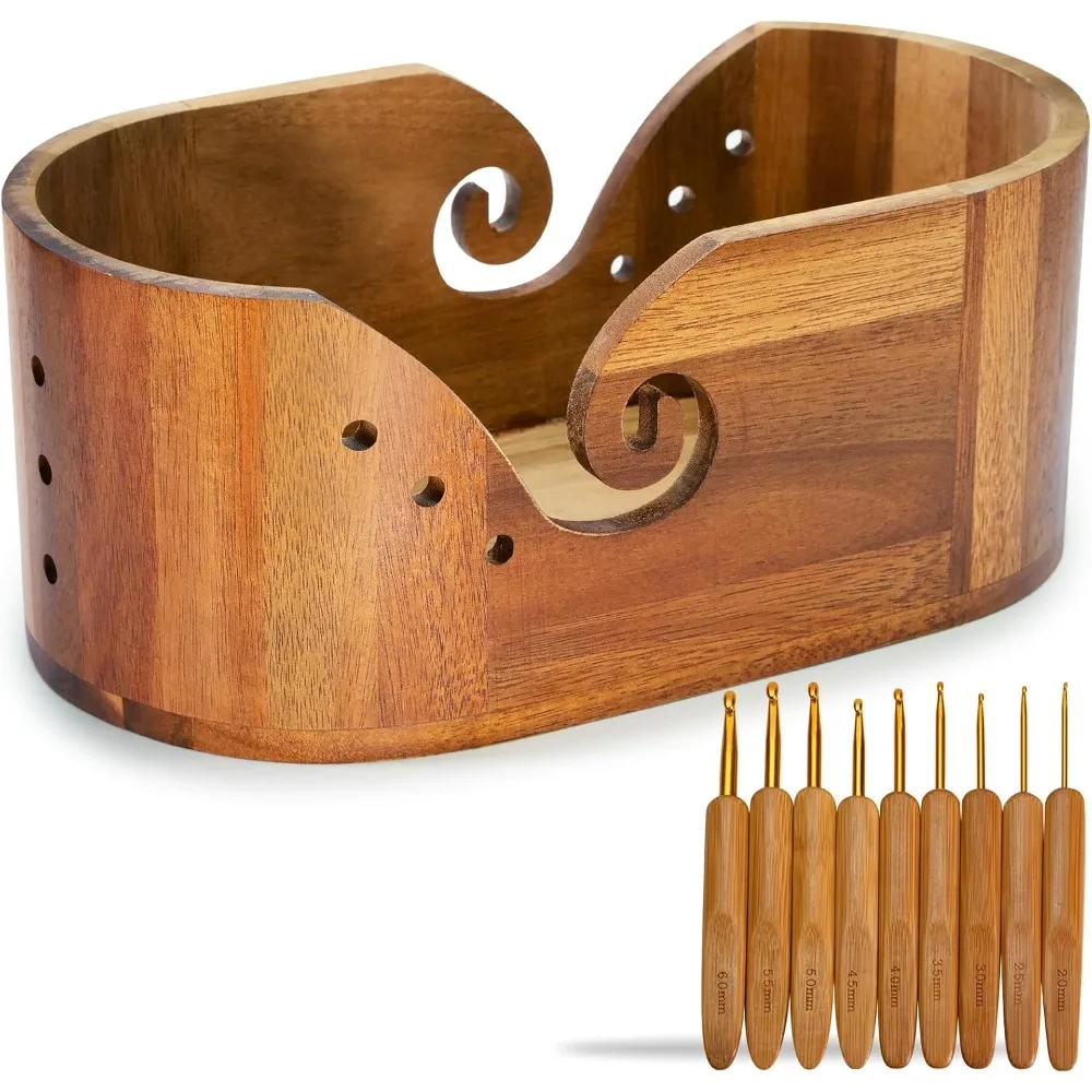 

Bamboo Handle Crochet Hook Set DIY Handmade Craft Sweater Knitting Tool Single Head Carbonized Aluminum Crochet Needle Supplies