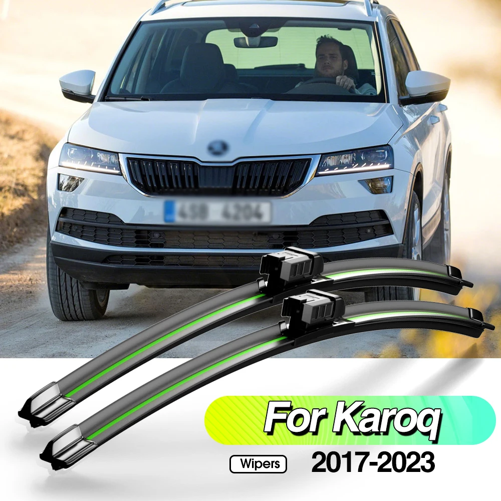 

For Skoda Karoq 2017-2023 2pcs Front Windshield Wiper Blades Windscreen Window Accessories 2018 2019 2020 2021 2022