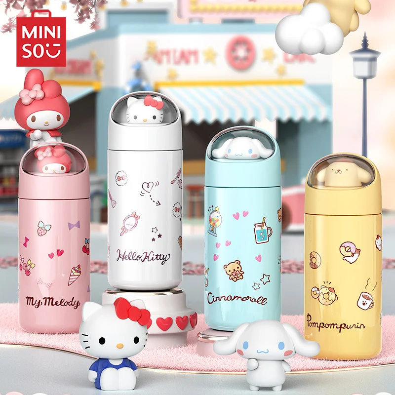 Miniso Sanrio Hello Kitty Thermal Cup 280Ml 304 Stainless Steel Water Bottle Cute Doll Cinnamoroll Portable Children Girls Gift