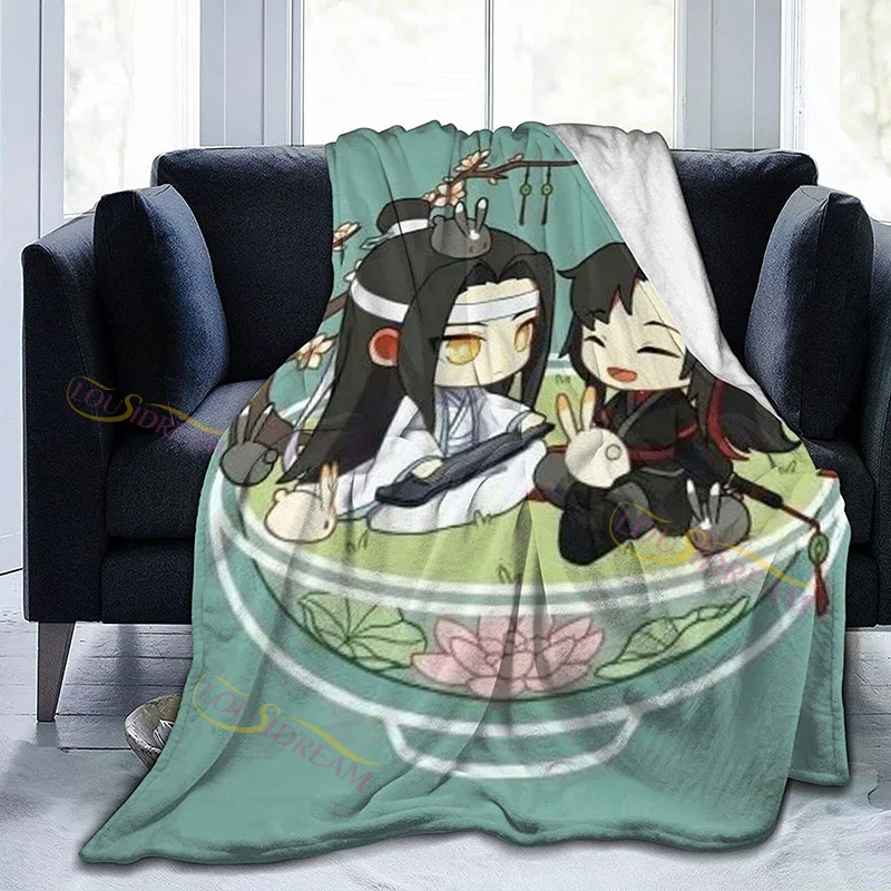 Grandmaster of Demonic Cultivation Lan Wangji Wei Wuxian Cute Plush Warm Blanket Large Anime Customized Blanket