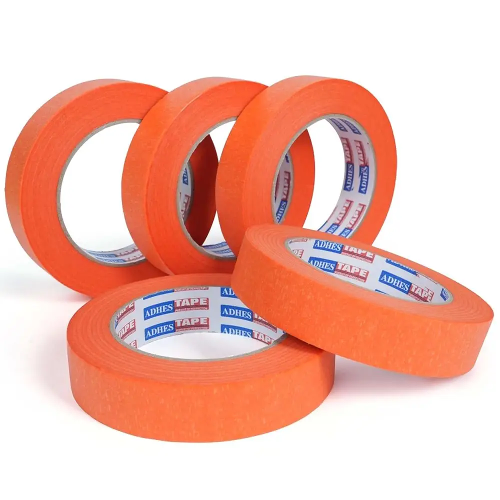 

Free Shipping Orange Masking Tape 0.94 Inch x 55 Yards, 5 Rolls UV Resistant No Residue Multi-Surface Painters Tape, Autom