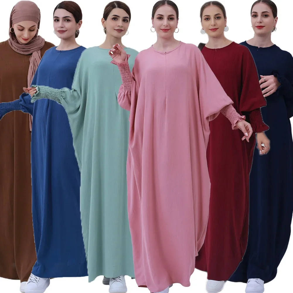 Dubai Open Front Zipper Abayas Women Muslim Eid Djellaba Ramadan Prayer Dress Turkey Kaftan Arabic Robe Kaftan Islamic Clothing