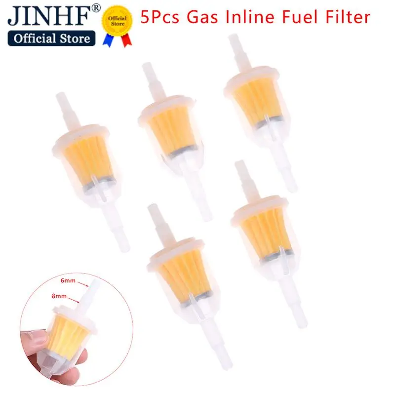 5pcs Inline Gas/fuel Filter 6mm-8mm 1/4