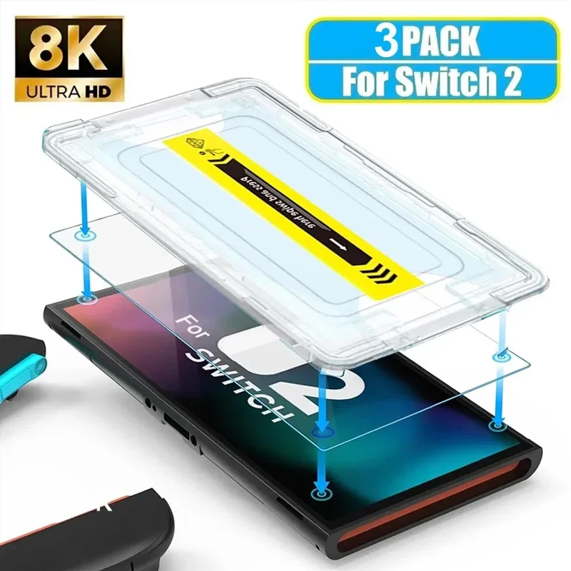 3/2/1PACK Easy Installation Screen Protector for Nintendo Switch 2 Game Console Protector Anti-Scratch Screen Films for Switch 2