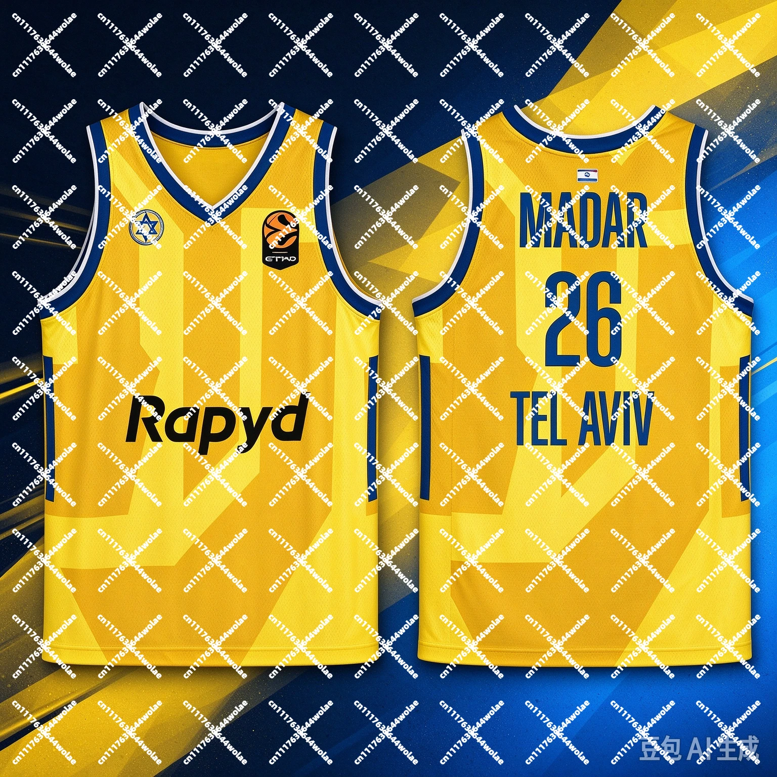 26/27 LSraeli Tank Top Maccabi Tel Aviv Madar #26 Theis #23 Basketball Jersey Adult Men Women Vest Kids Training Uniform