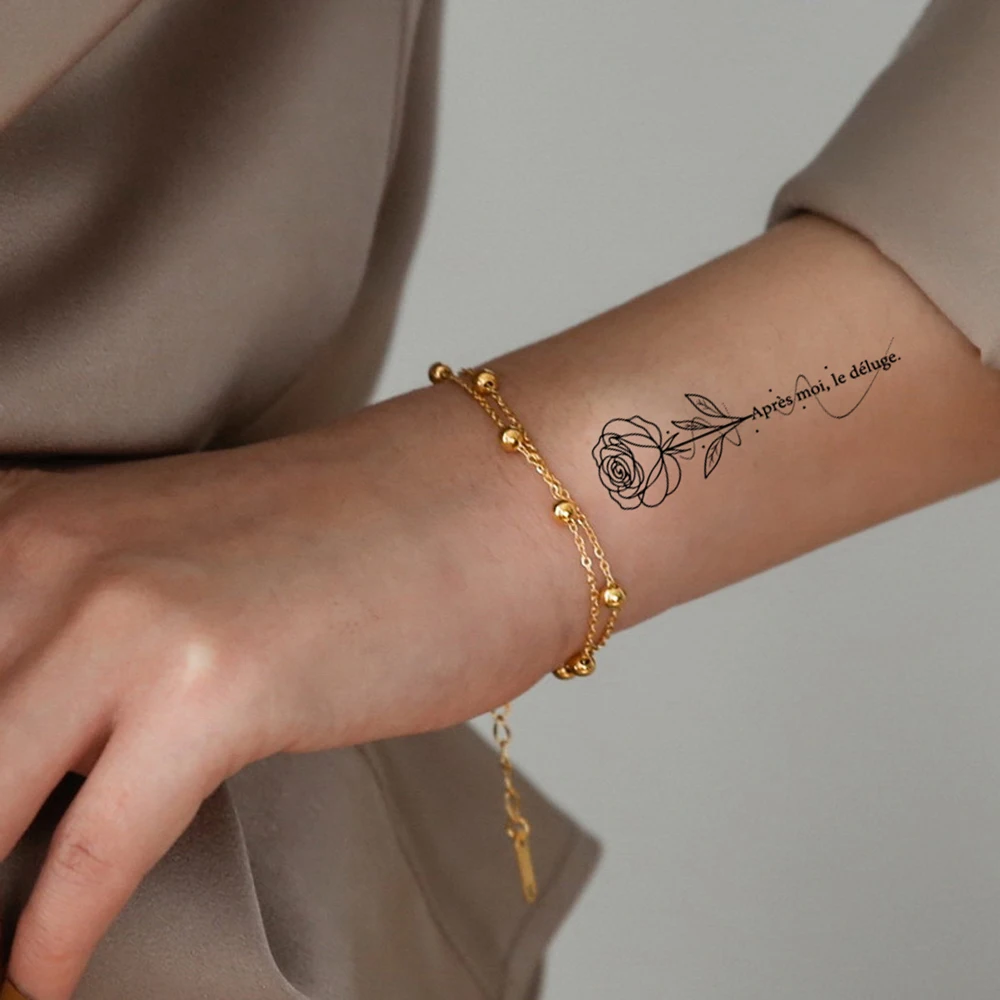 10 قطعة مقاوم للماء زهرة سوداء رسالة الوشم المؤقت لأصابع اليد هيئة الفن مثير لصاقات وشم لفتاة لطيف وهمية الوشم