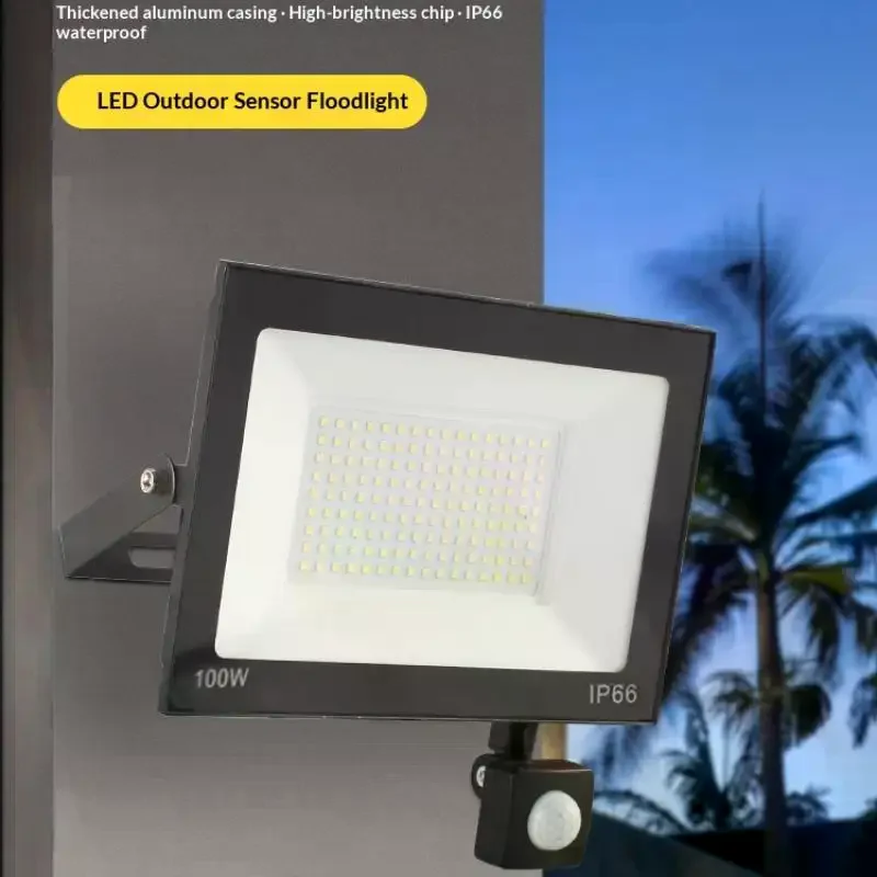 LED PIR Motion Sensor Floodlight Outdoor Wall Light 30W 20W 10W IP66 Waterproof LED Spotlight For Garden Courtyard