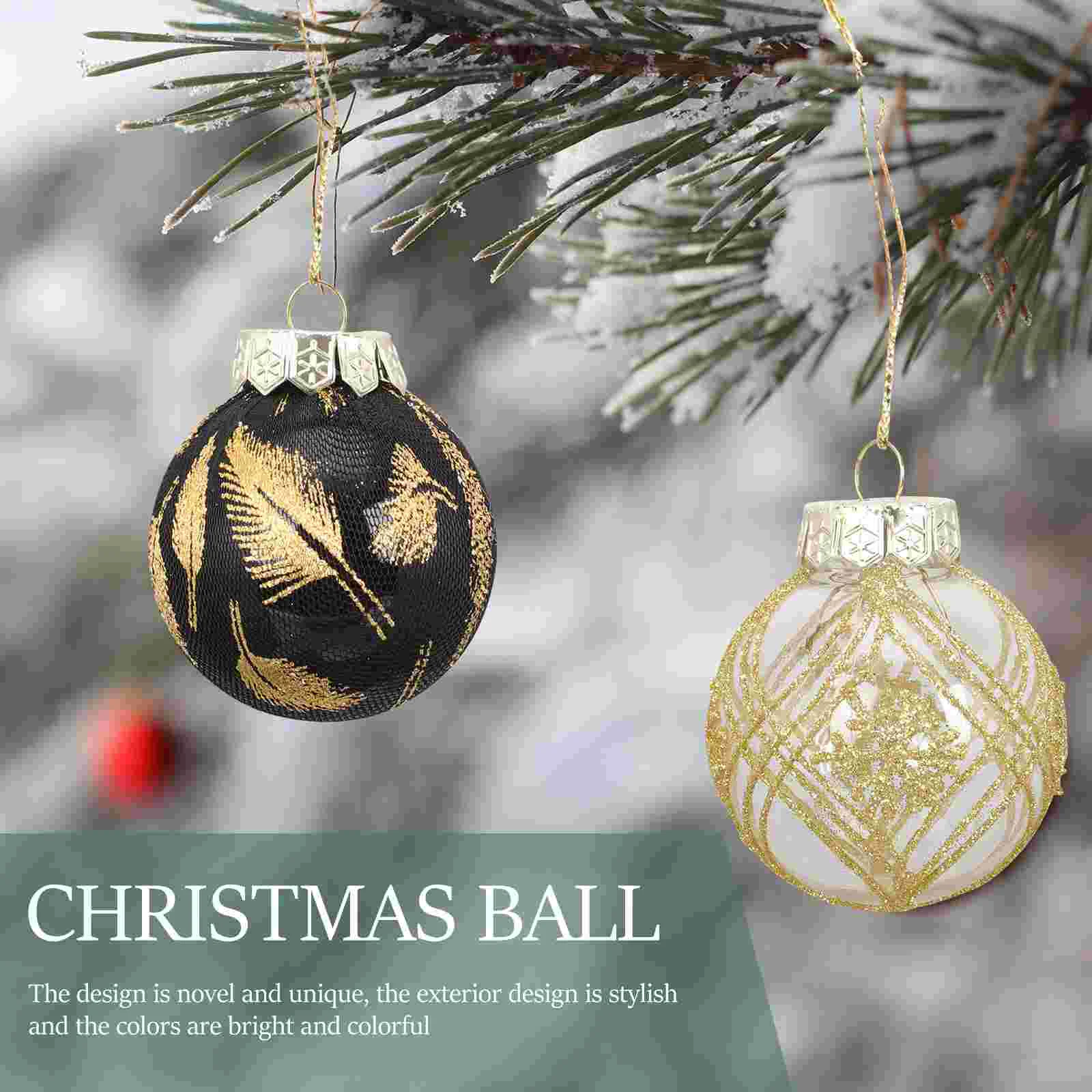 25 Pcs Mini Ornaments Christmas Decorations Xmas Party Hanging Ball Wedding Balls Black Pendant Tree