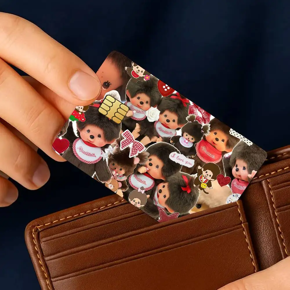 Cartoon M-monchhi-chi-S Kawaii Credit Card Stickers Skin for Bank Debit Decorative Protection 4PCS Anti-scratch Waterproof