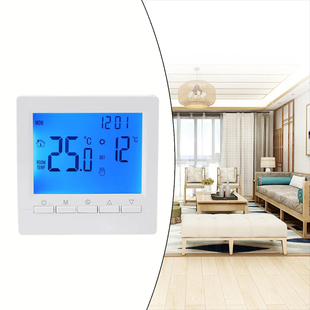 1pc Thermostat Programmable Room Temperature Controller LCD Digital Display For Room Heating Gas Boiler