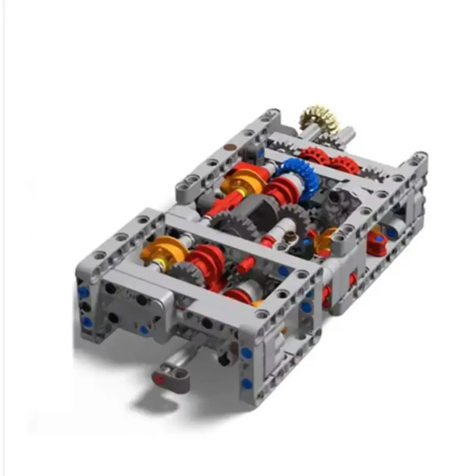 Technical High-Tech 4 Speed + Reverse Sequential Gearbox Transmission MOC Bricks AA Battery Box 8881 M L XL Motor Model Set