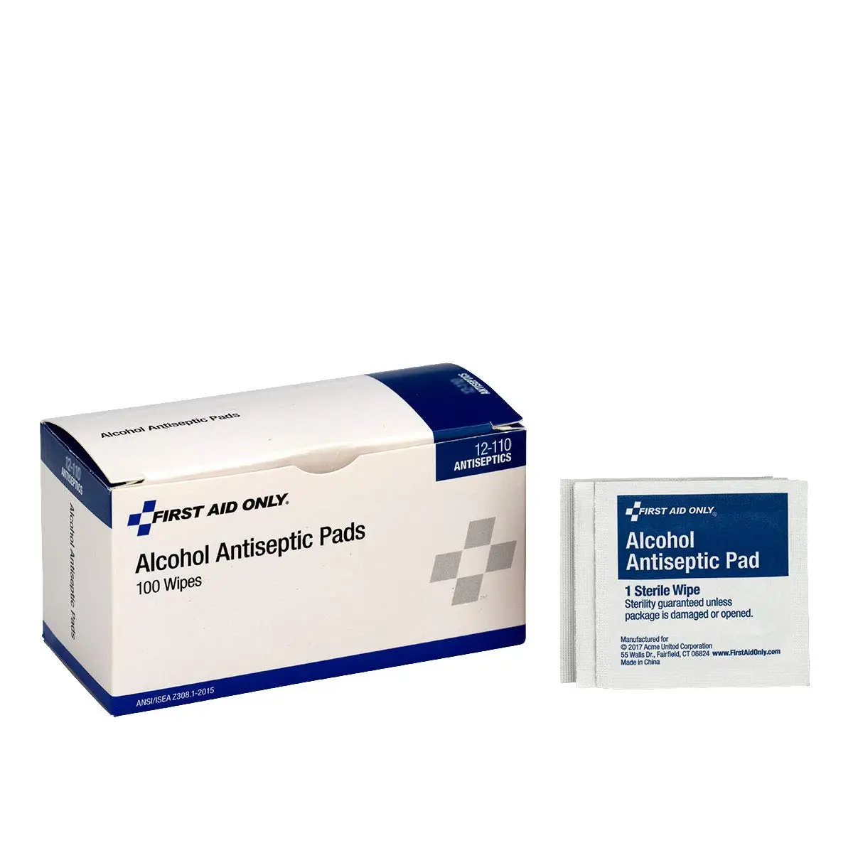 

Alcohol Wipes, Individually Wrapped, 100 Per Box - First Aid Antiseptic for Minor Cuts & Scrapes