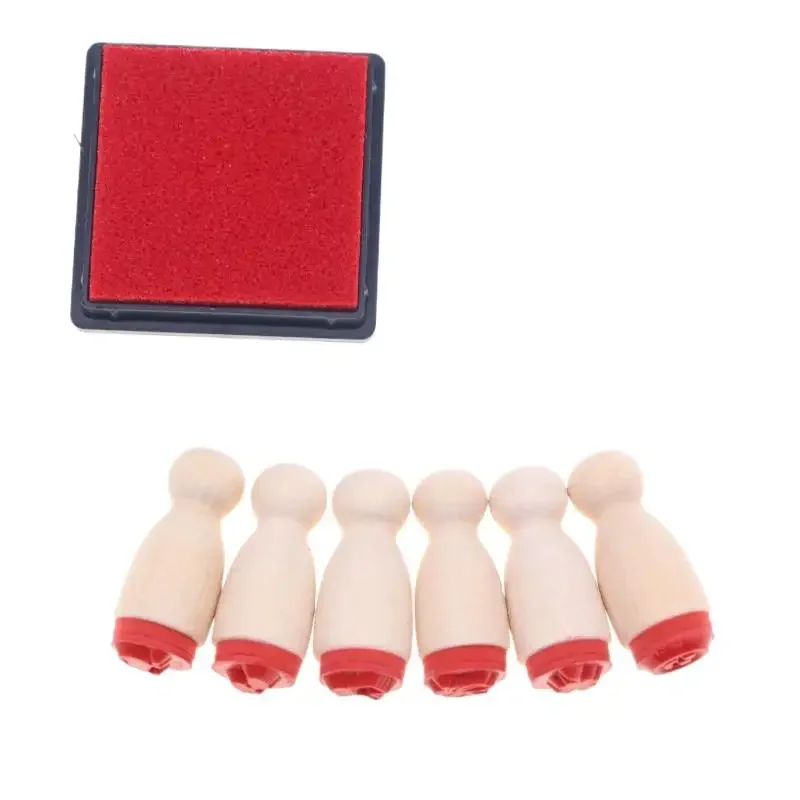 Mini maison de poupée Miniature en bois, 7 pièces, modèle de sceau de livre créatif, accessoires de meubles pour décoration de maison de poupée, jouets de jeu pour enfants