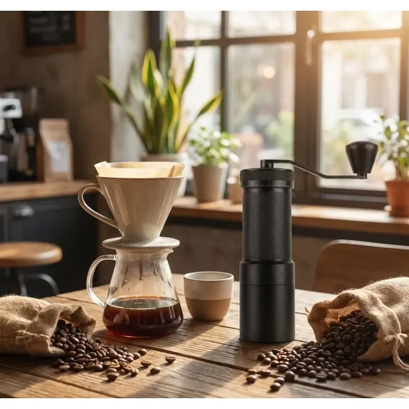 Alloy Body Portable 25g 30g Large Capacity Modern Luxury Design Manual Coffee Bean Grinder Hand Brewing Coffee Tools