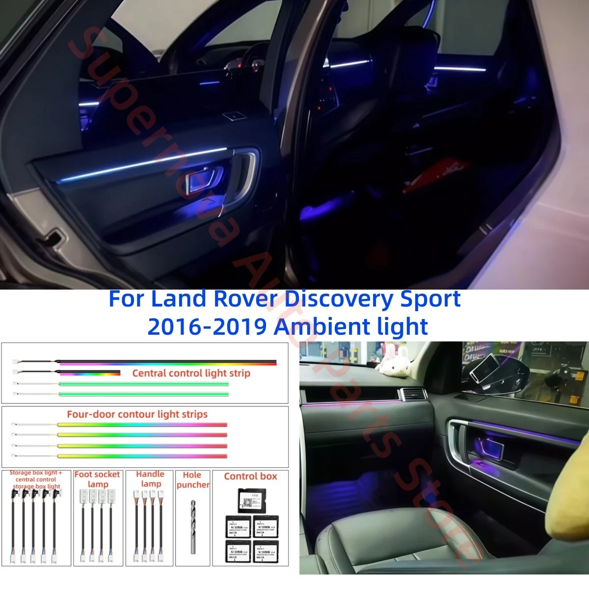 LED Decorative strip For Land Rover Discovery Sport 2016-2019 Ambient light car interior lighting upgrade APP control footlights