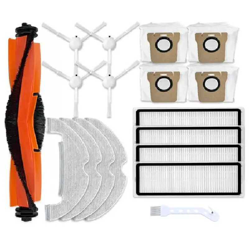 ABWZ-For X10 Robot Vacuum Replacement Set Includes Roller Main Side Brush Hepa Filter Mop Cloths Rag Dust Bag Spare Parts