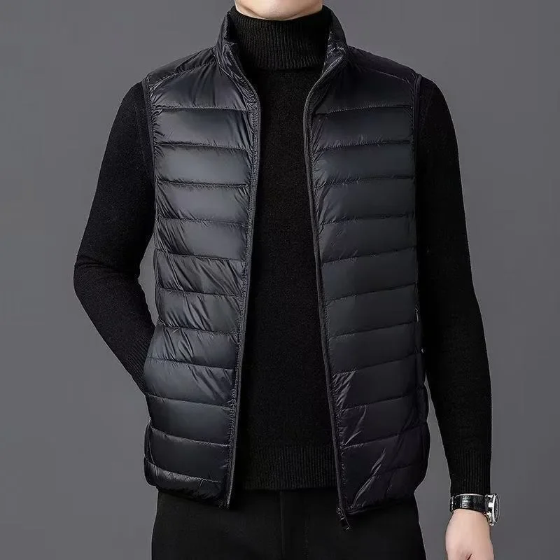 

Autumn Winter Men Lightweight Cotton Vest Slim Fit Sleeveless Jacket Casual Warm Waistcoat Large Size Outerwear