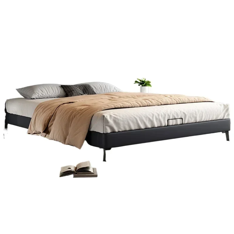 Bed backrest wedding bed master bedroom minimalist flush edge