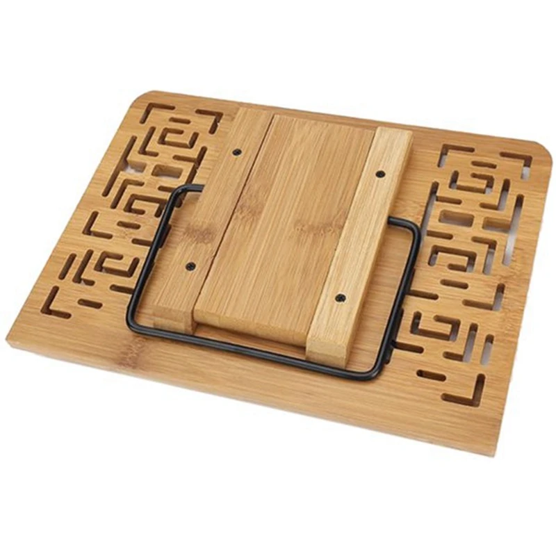 Foldable Tablet Textbook/Music File Holder/Retro Hollow Elegant Pattern Desk Bookcase