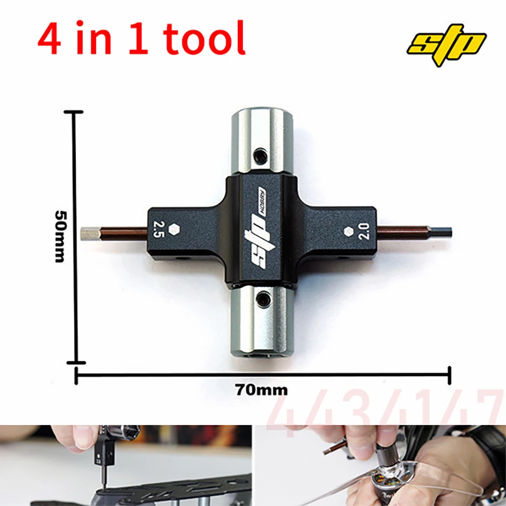 

STP 4in1 Prop Tool 2.0mm 2.5mm Screwdriver 8mm Sleeve Multifunctional Tool for RC Model FPV Racing Freestyle Drone Airplane