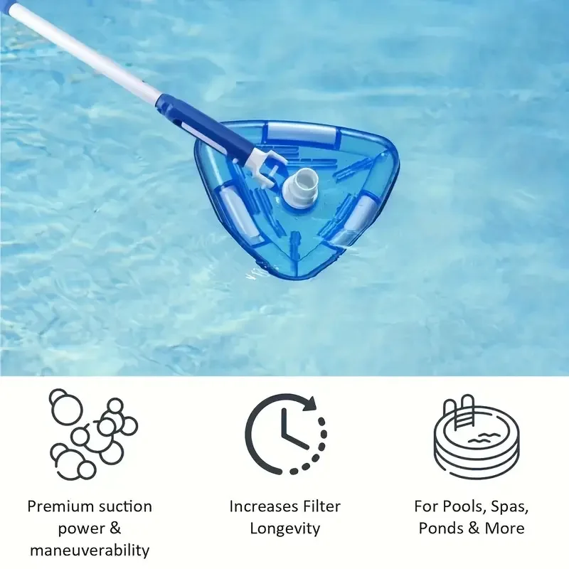 For Standard Extension Poles Weighted Vacuum Head Pool Vacuum Head Triangular Pool Vacuum Head Pool Transparent Design