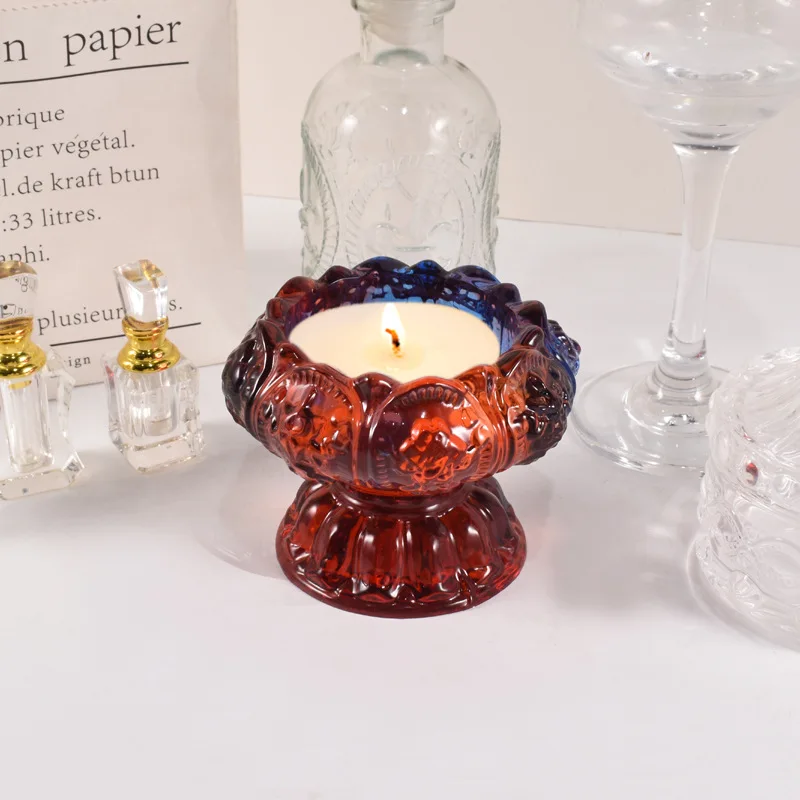 Molde de silicona con forma de gota de cristal, contenedor de yeso, cemento, flor de loto tridimensional, taza de vela, capullo, bricolaje