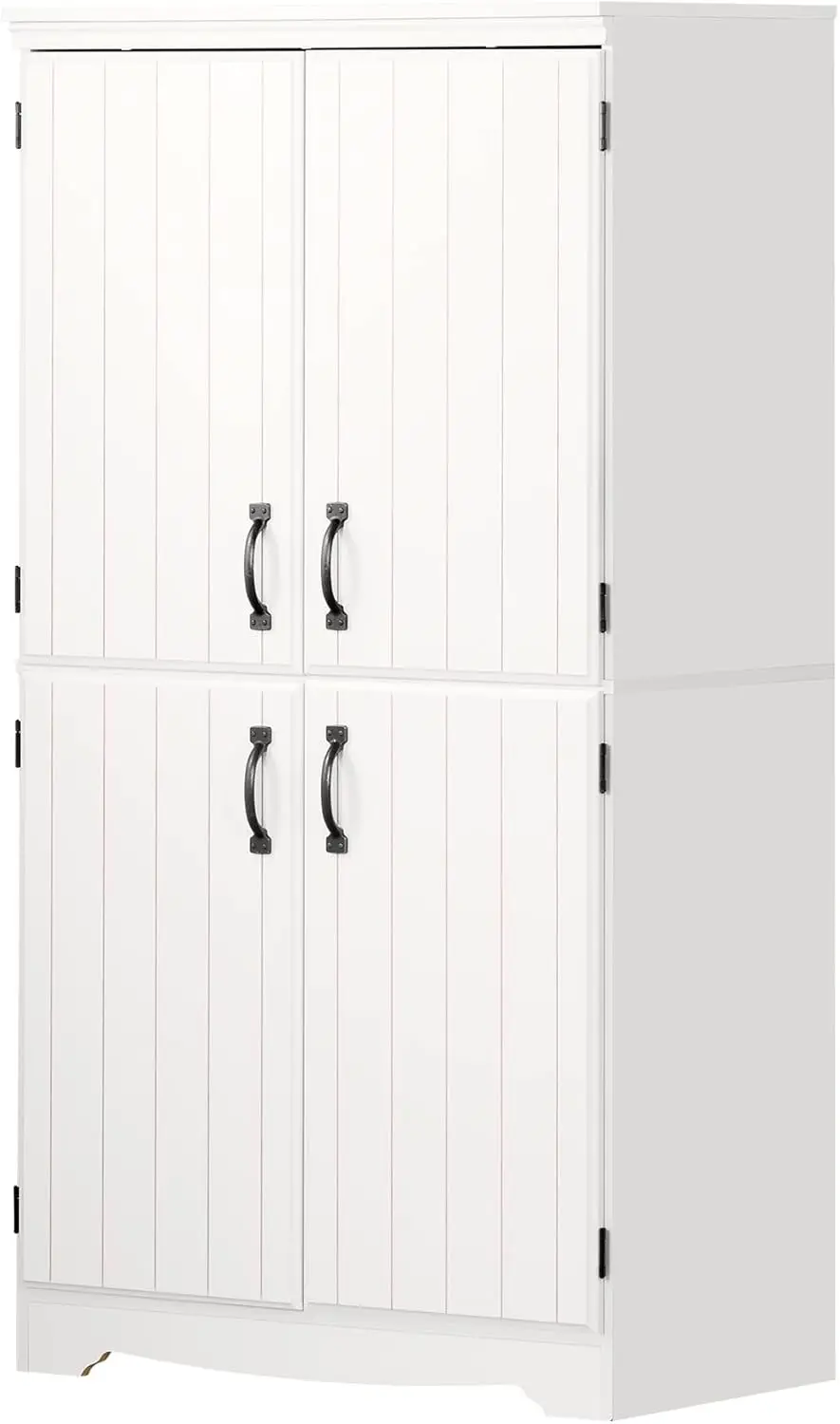 Shore Farnel 4-Door Storage Cabinet-Pure White, Tall