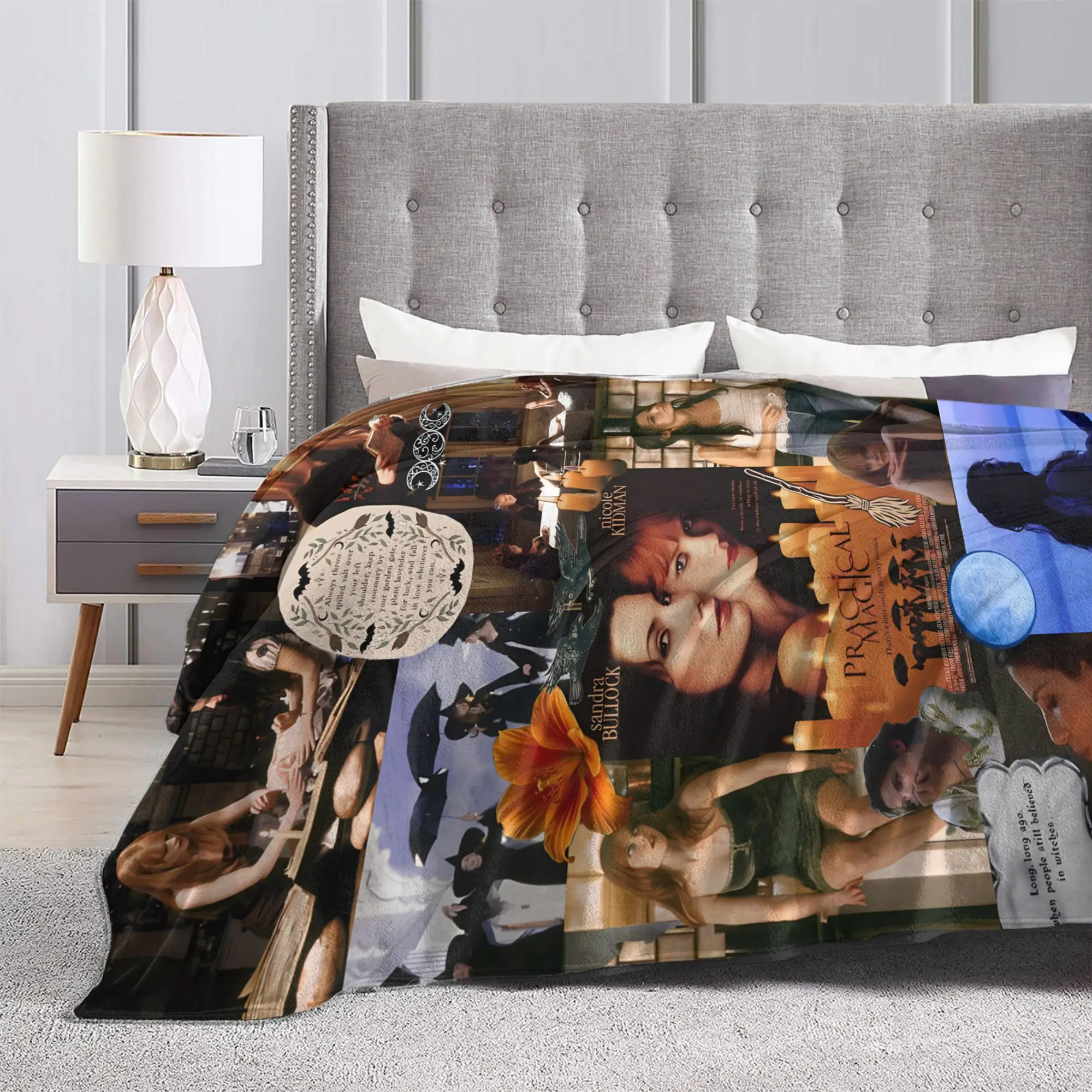 Practical Magic Collage Poster Super Soft Blankets Students Plush Throw Blanket Pattern Outdoor Flannel Bedspread Sofa Bed Cover