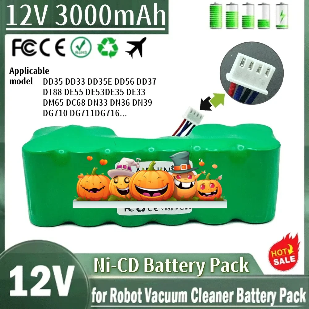 

Newly upgraded for Ecovacs Deebot DE33 DE35 DE55 DE5G DD35 DM87 DM88 DG716 12V 3000mAh Robot Vacuum Cleaner Batttery Pack