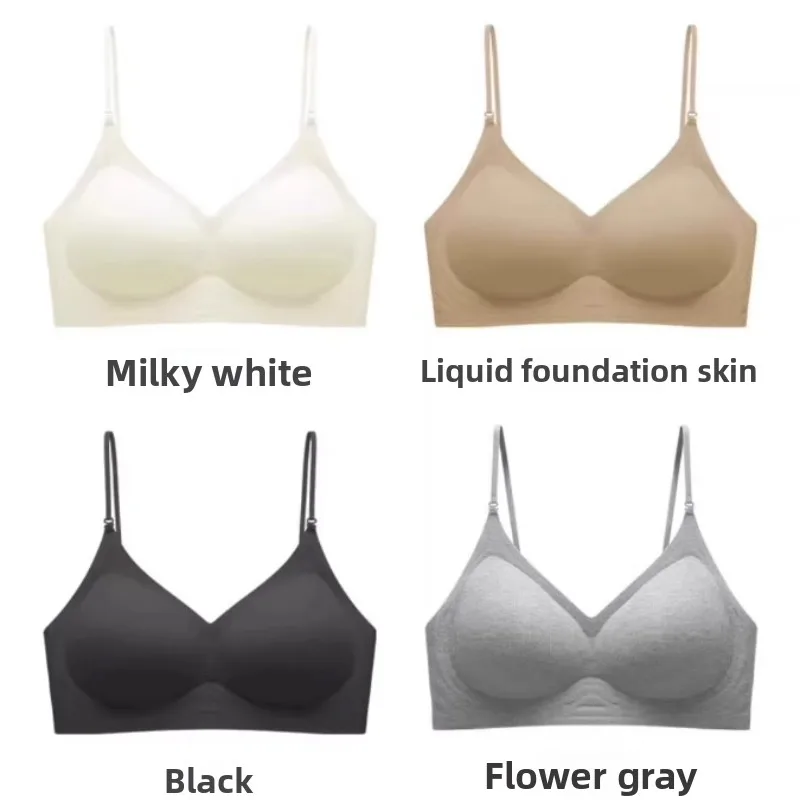 Nahtloser Neckholder-BH im japanischen Stil mit V-Ausschnitt, kleine Büste, zierliche Träger, offener Rücken, sexy Unterwäsche, Damen-Einteiler, bequeme Passform, Alltagskleidung