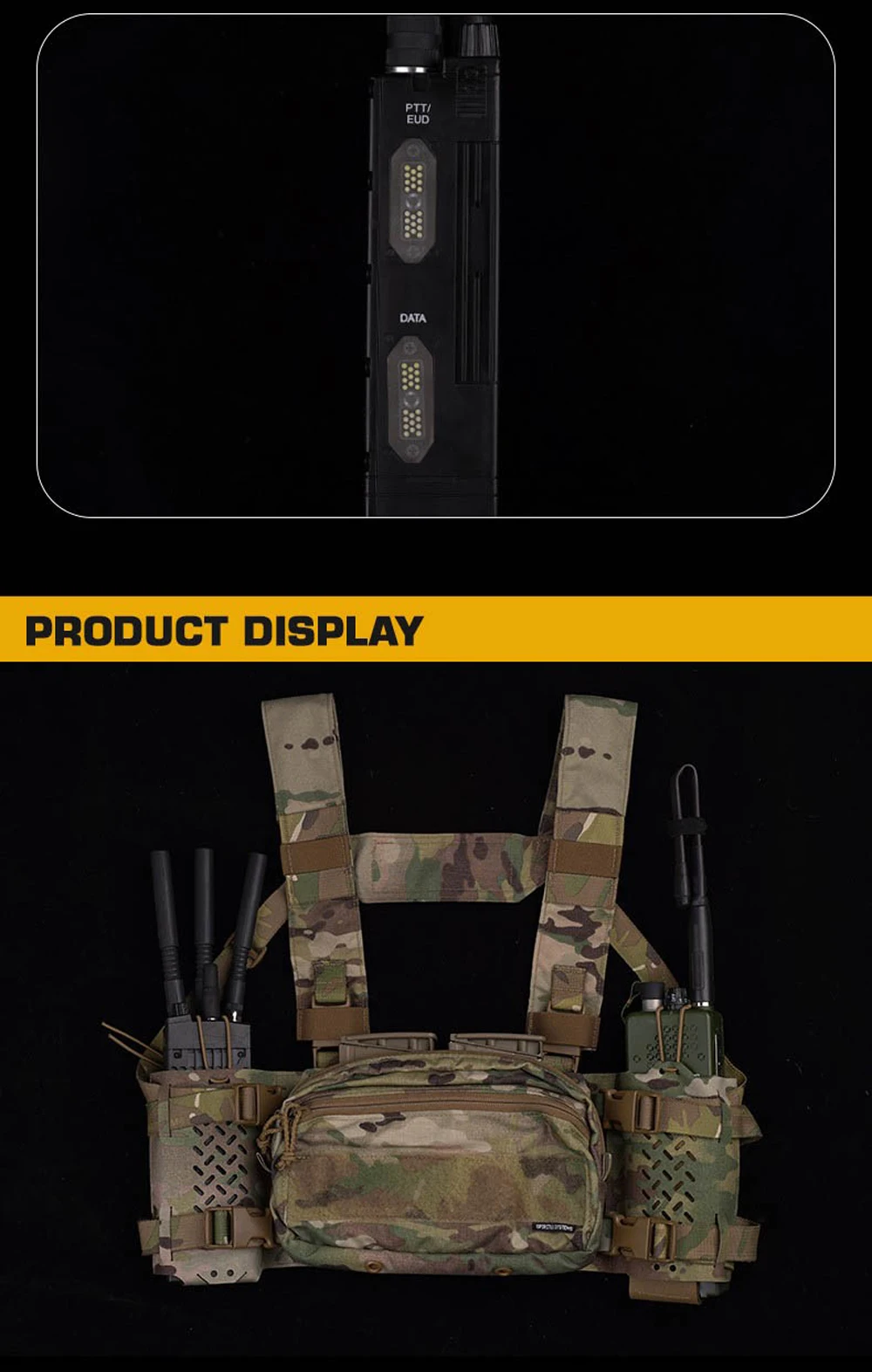 MPU5 Radio Modell Dummy DIY Walkie-Talkie Transceiver Dummy Modell CS Airsoft Paintball Wargame Radio Interphone Prop Modell – Detail 8