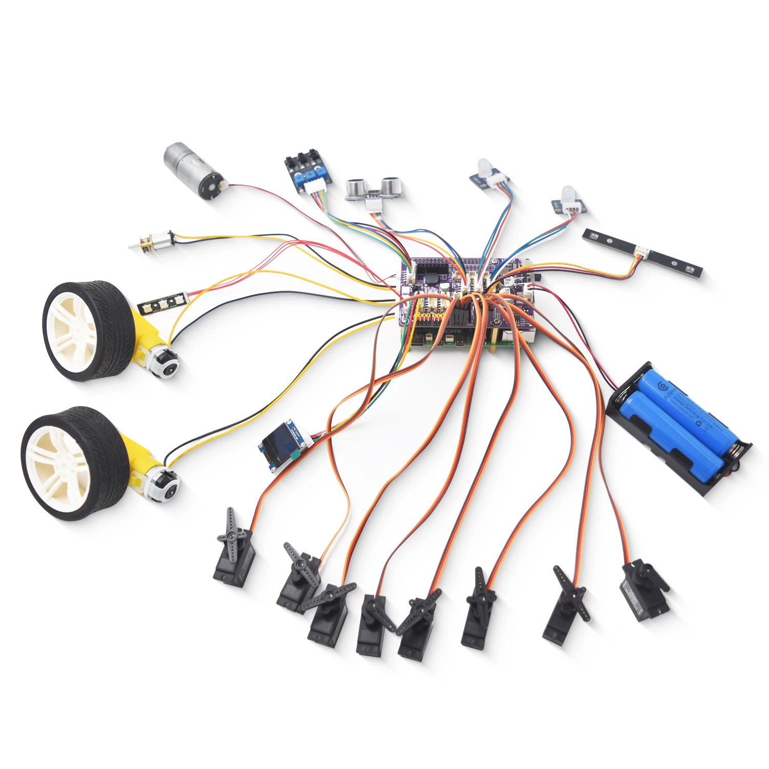 Робот Adeept HAT для Raspberry Pi, плата расширения для Raspberry Pi 5/4B/3B/3B +, драйвер умного робота-автомобиля с руководством в формате PDF