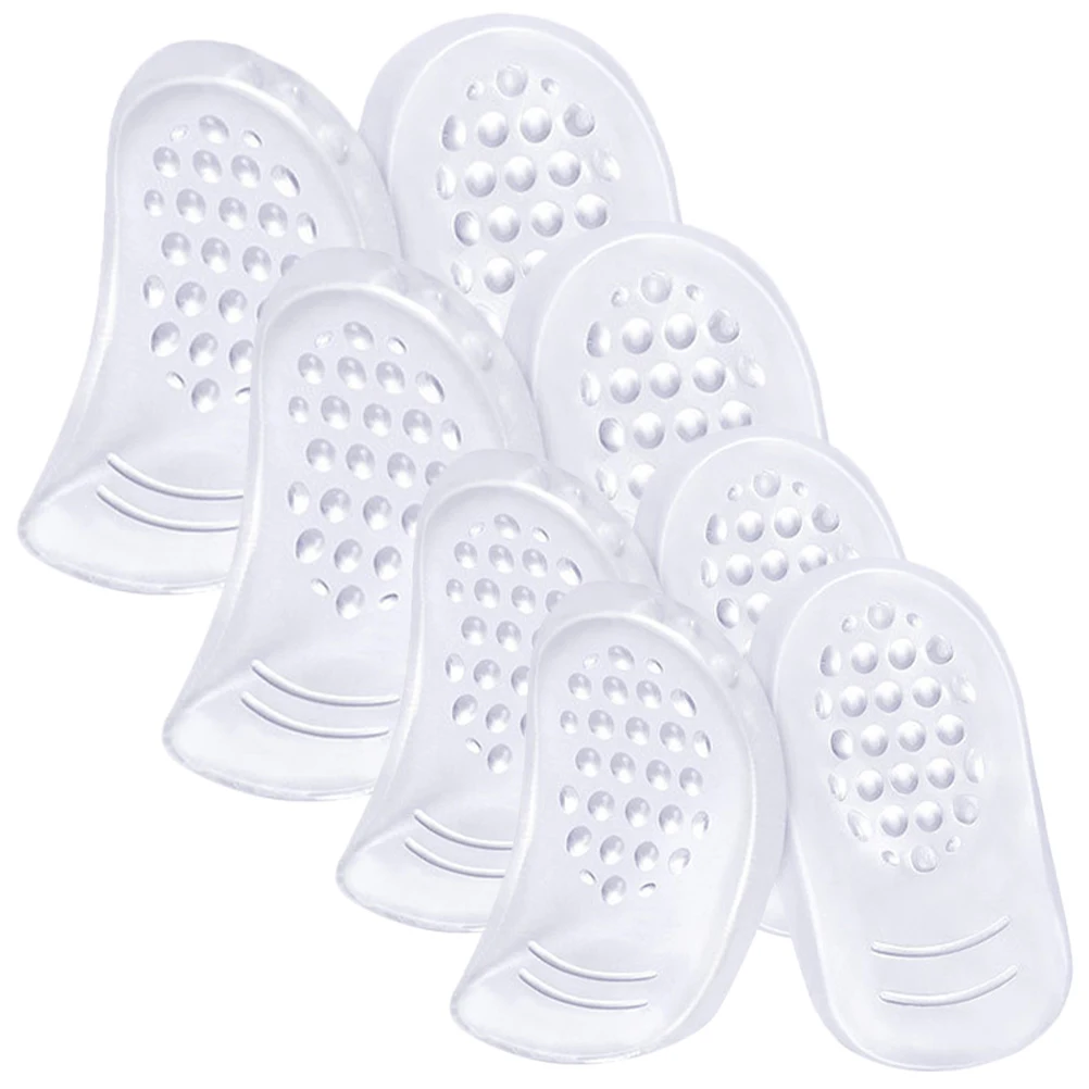 

4 Pairs Self Adhesive Heel Pads Transparent Sizes Gel Cushions Anti Slip Half Sole Foot Care Tools Metatarsal Supports