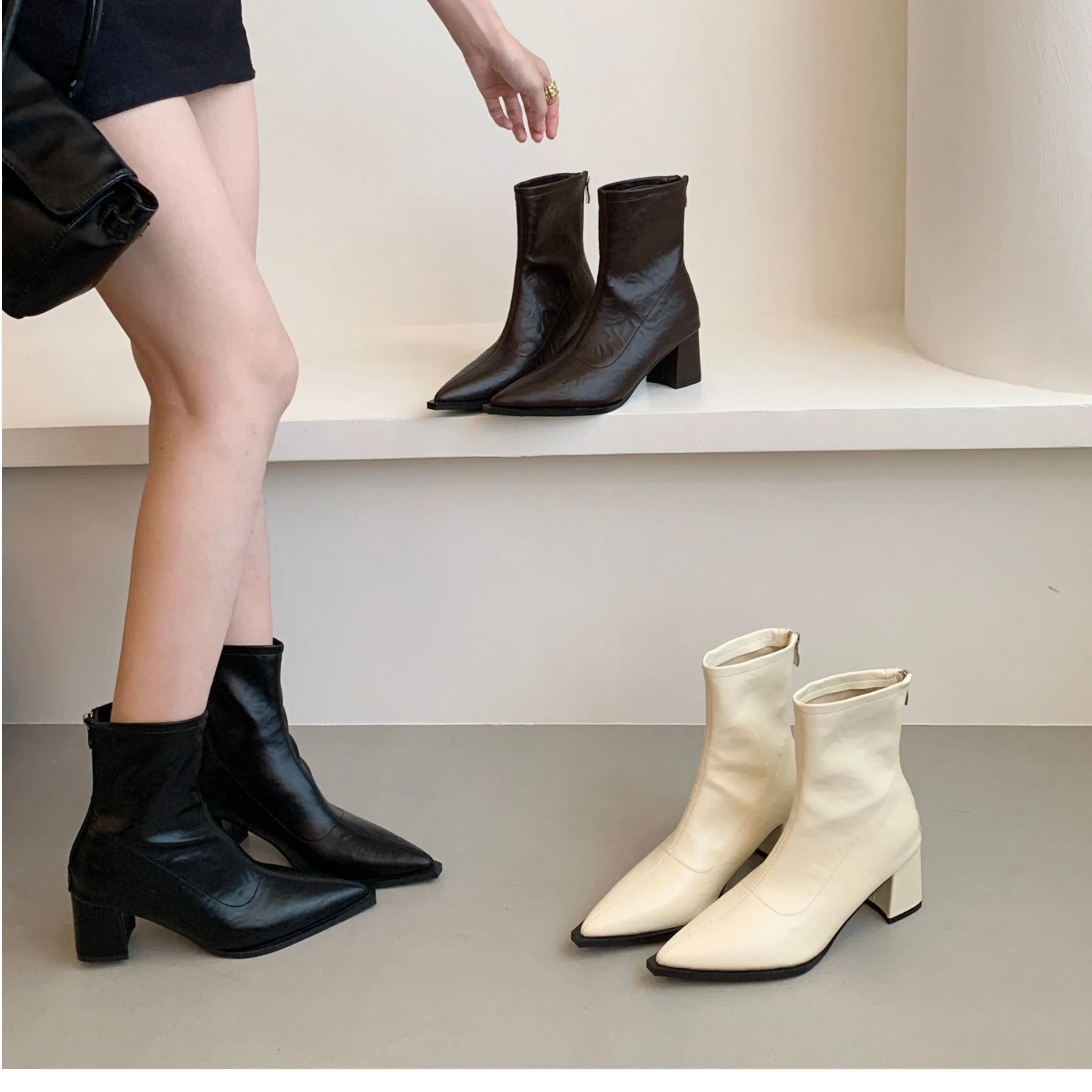 

Bailamos, новые зимние брендовые женские ботильоны, модные женские элегантные модельные ботинки на высоком квадратном каблуке, короткие ботинки, туфли-лодочки с круглым носком