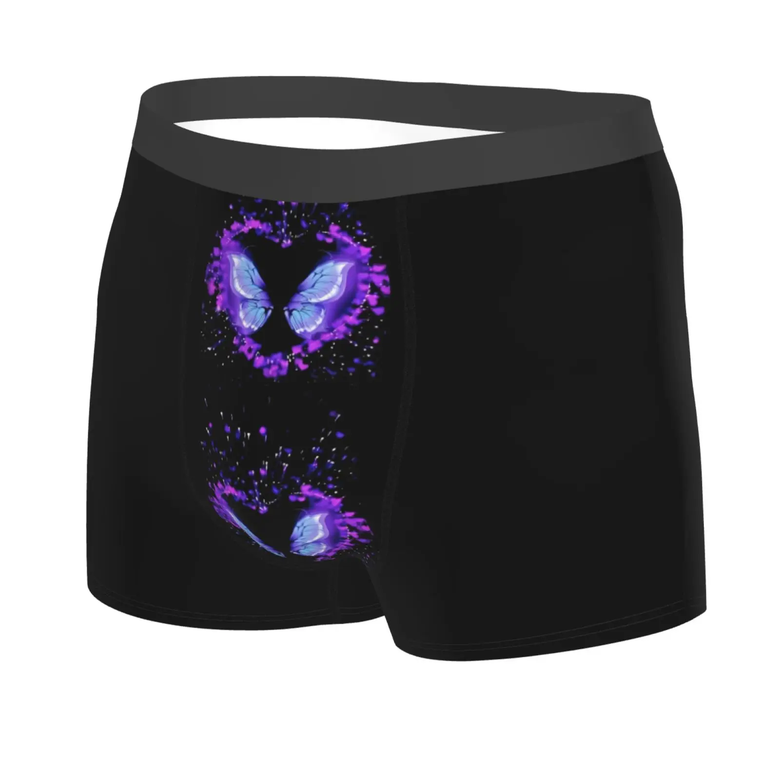 Purple Love Butterfly Print Men Underwear Boxers Breathable Mens Boxershorts Men's Panties Underpants Man Boxers Briefs Trunks
