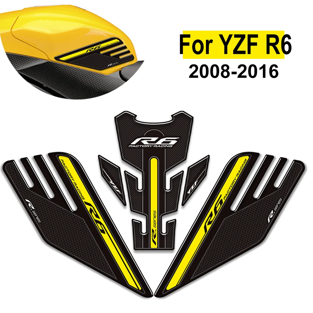 For YAMAHA YZF-R6 YZF R6 YZFR6 Motorcycle Fuel Oil Kit Knee Tank Pad Protector Stickers 2008 2009 - 2012 2013 2014 2015 2016