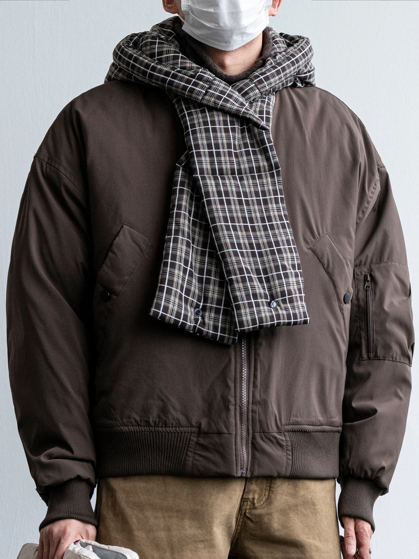 

Retro Japanese Plaid Patterned Thiened Hooded Men's Cotton Jaet Winter New Sle Versatile Warm Coat Youth Trend Loose Fit