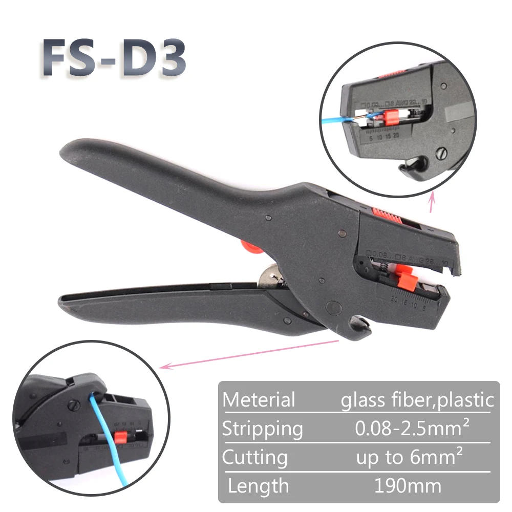 FS-D3 Self-Adjusting insulation Wire Stripper wire stripping range 0.08-6mm2 Multi-tool TOOL wire cutter cutting LB-1