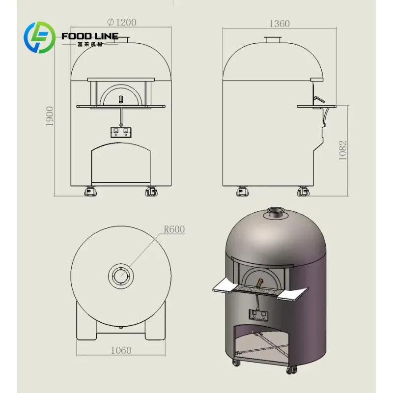 Customized Dome Wood Fired Clay Baking Electric Gas Wood fire Pizza Oven for Sale with Ceramic Stone and Charcoal Red Brick