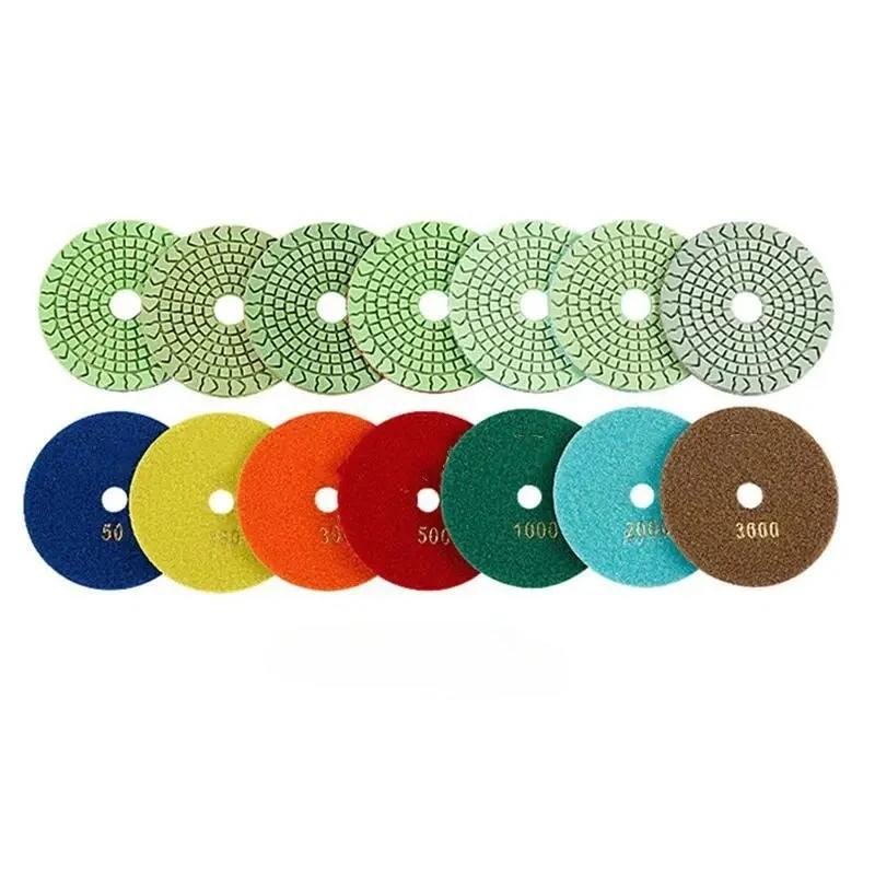 

10pcs 4Inch Flexible Polishing Pads 100mm Wet Polishing Pad Granite Marble Grinding Disc Abrasive Disc Durable