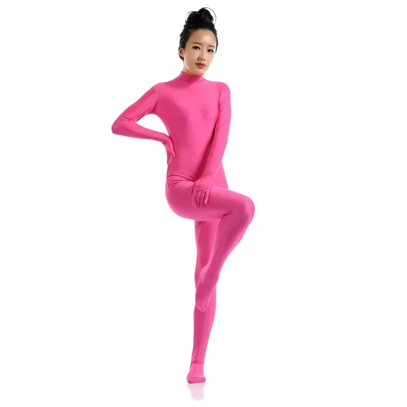 Black Spandex Zentai Full Body Skin Tight Jumpsuit Unisex Zentai Suit Bodysuit Costume for Women Unitard Dancewear