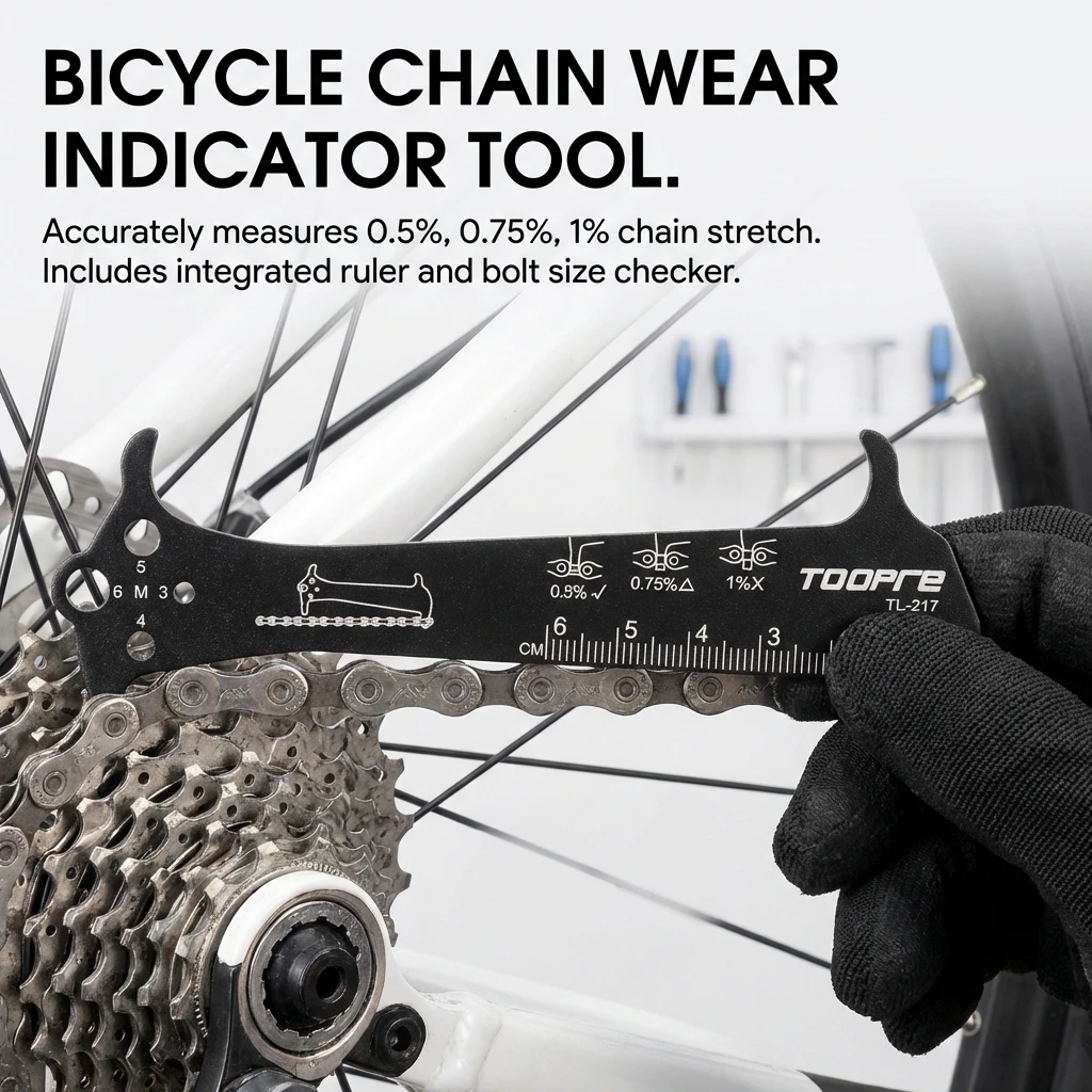 Indicador desgaste cadena bicicleta montaña – Plástico duradero